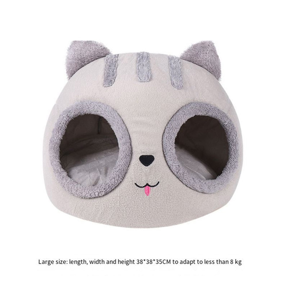 Cat Bed House Warm Deep Sleep Comfort In Winter Little Mat Basket For Cat's House Products Pets Tent Cozy Cave Cat Beds Indoor