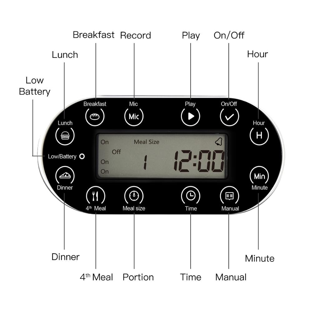 NICREW Automatic Pet Feeder Dog Bowl 3L Pet Food Dispenser Feeder Vending Machine Large Cat Dog 4 Meal Voice Recorder &Timer