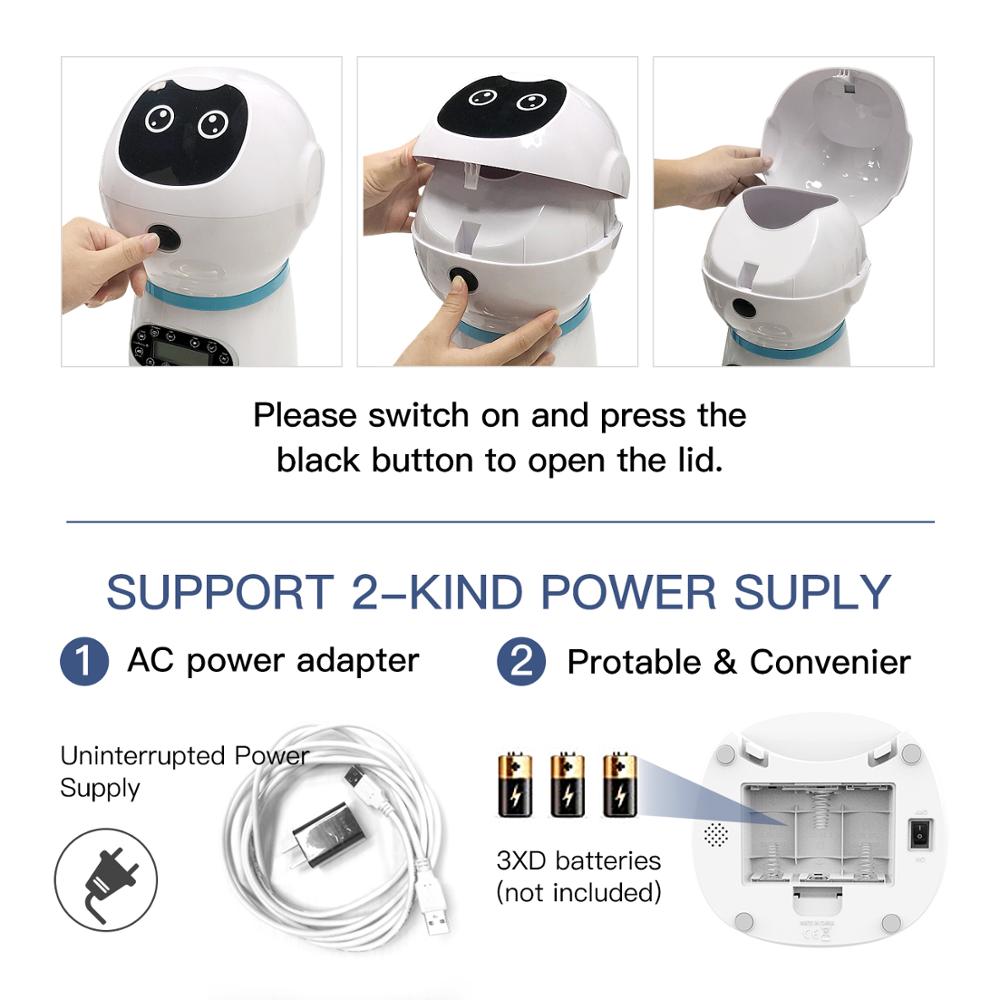 NICREW Automatic Pet Feeder Dog Bowl 3L Pet Food Dispenser Feeder Vending Machine Large Cat Dog 4 Meal Voice Recorder &Timer