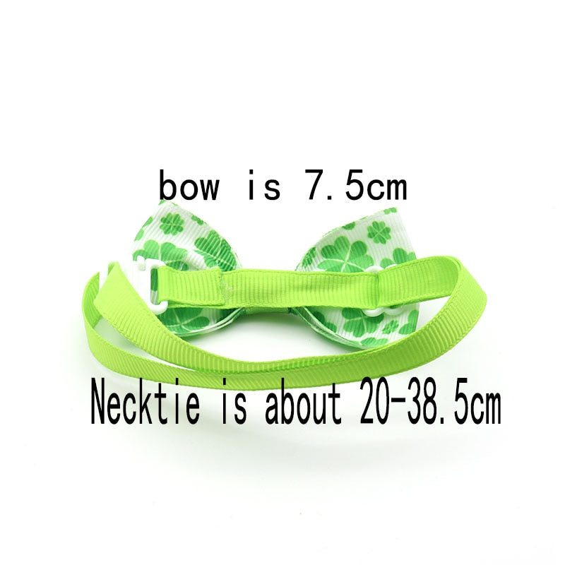 30/50 Pcs St. Patrick's Day Pets Accessories Dogs Pets Bow Tie Necktie Green Puppy Dog Cat Bow Ties Adjustable Pet Dog Grooming