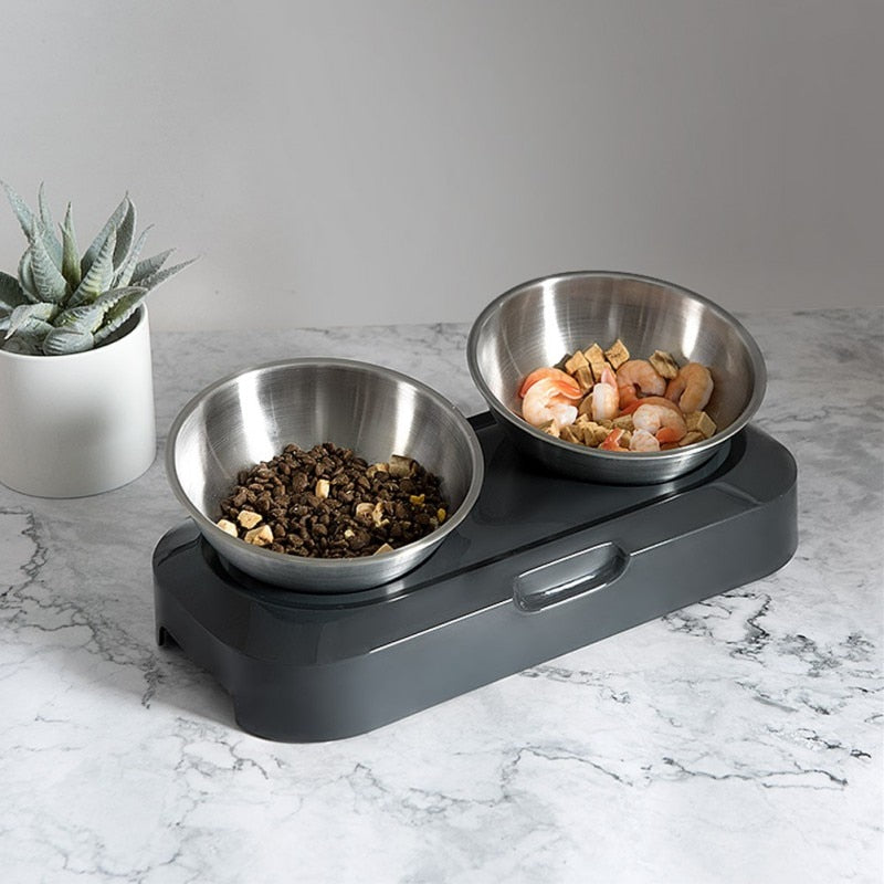 New stainless steel PETKIT Double bowls FRESH Nano 15° adjustable pet Cat Food Bowl for pets feeding
