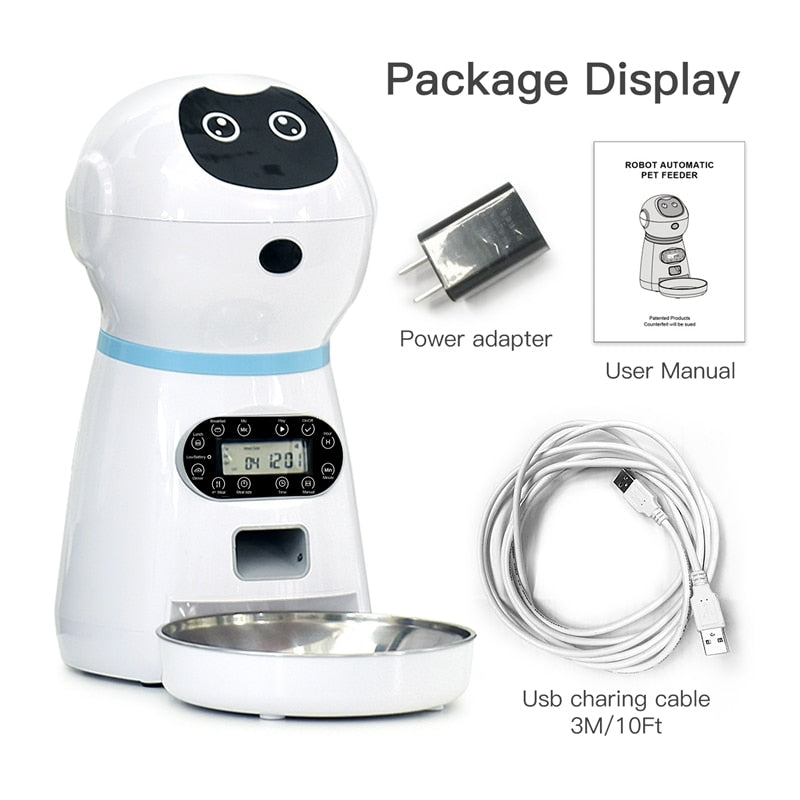 NICREW Automatic Pet Feeder Dog Bowl 3L Pet Food Dispenser Feeder Vending Machine Large Cat Dog 4 Meal Voice Recorder &Timer