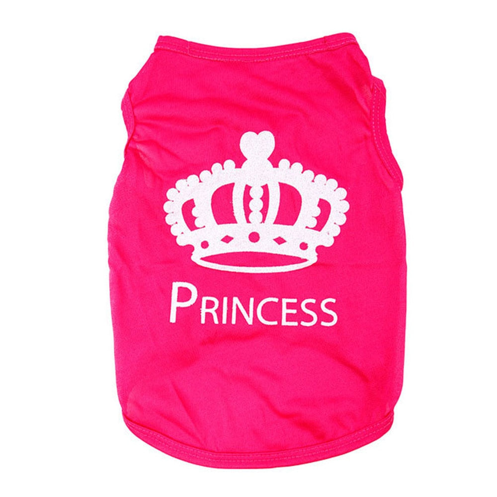 Fashion Pet Dog Cat Cute Princess Polyester T-shirt Clothes Vest Summer Coat Puppy Costumes Pet Dogs T-shirt
