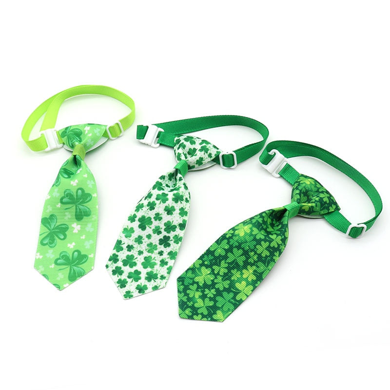 30/50 Pcs St. Patrick's Day Pets Accessories Dogs Pets Bow Tie Necktie Green Puppy Dog Cat Bow Ties Adjustable Pet Dog Grooming