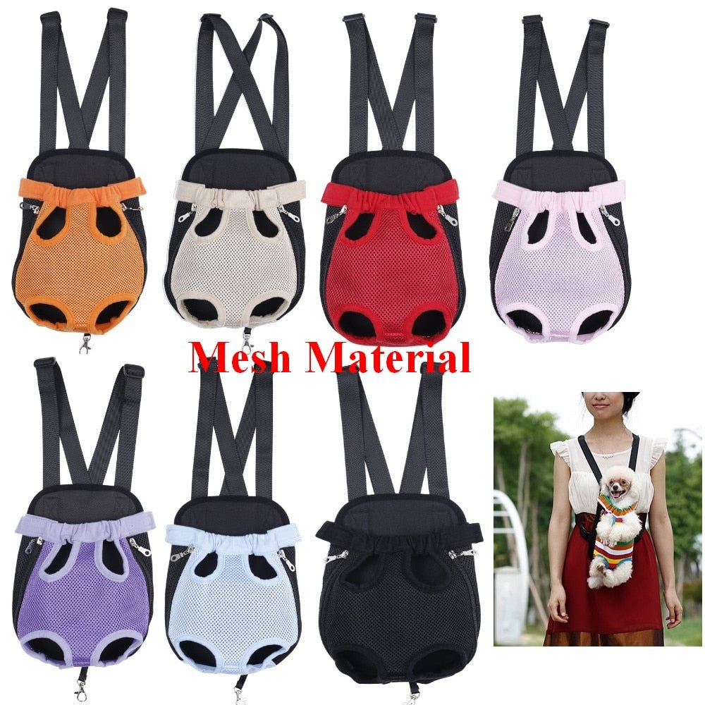 Pet Carrier Dog Front Chest Backpack Five Holes Backpack Dog Outdoor Carrier Tote Bag Sling Holder Mesh Cat Puppy Dog Carrier