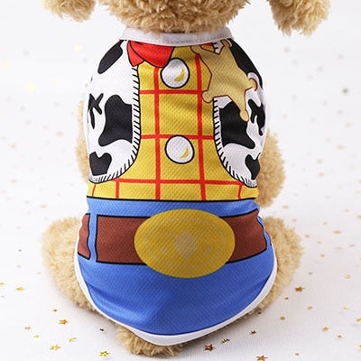 Cotton Pet Clothing Spring and Summer Breathable Dog Clothes Cute Printed Puppy Dog Vest T-shirt for Small & Medium Dogs XS-XL
