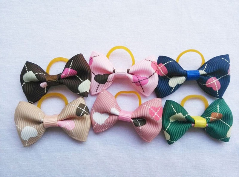 100 pieces Pet Ribbon Hair Accessories 121 Colors Cute Dog Hair Bows Elastic Rubber Band For Dogs Pet Hair Clips Yorkshire Gift