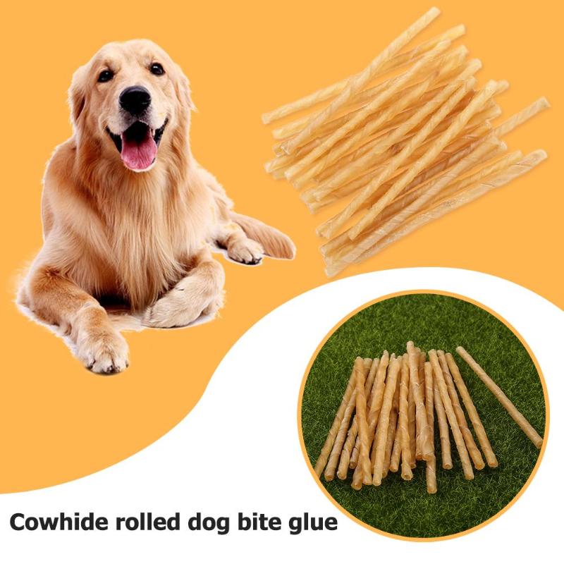 20pcs Dog Molar Chew Sticks Puppy Teeth Clean Stick Cowhide Safety Pets Cleaning Teeth Toys Treats for Cat Dog Puppy Accessories