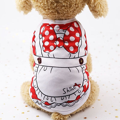 Cotton Pet Clothing Spring and Summer Breathable Dog Clothes Cute Printed Puppy Dog Vest T-shirt for Small & Medium Dogs XS-XL