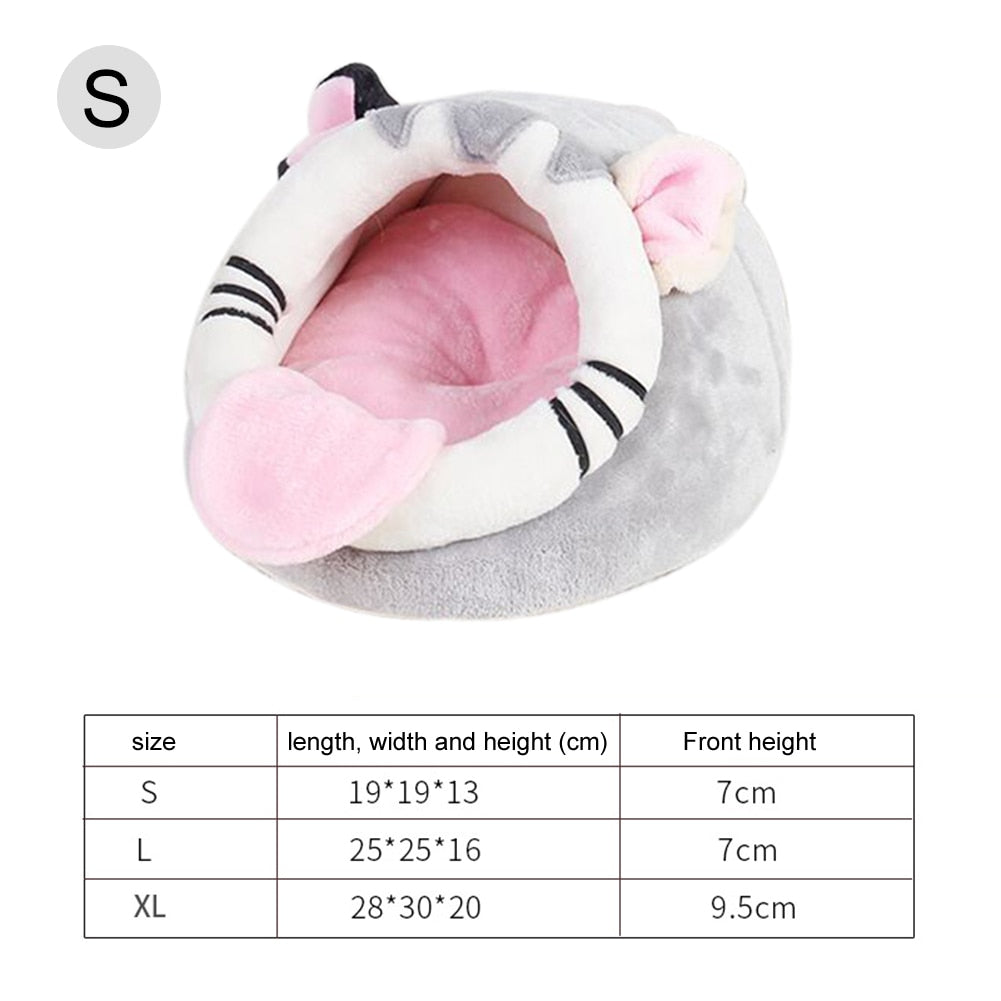Cat Bed House Warm Deep Sleep Comfort In Winter Little Mat Basket For Cat's House Products Pets Tent Cozy Cave Cat Beds Indoor