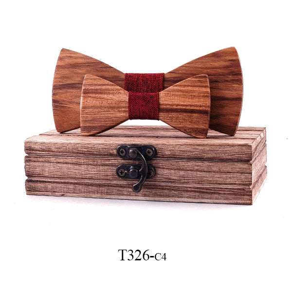 Classic Kid Wooden Bow tie Boy Girl Baby Children BowTie Fashion Zebra Wood Color Pets Cravate