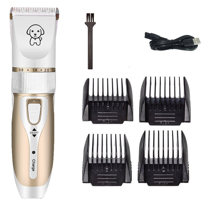 Dogs Clipper Grooming Clipper Kit USB Professional Rechargeable Low-Noise Clipper For Dog Pets Hair Trimmer Display Battery