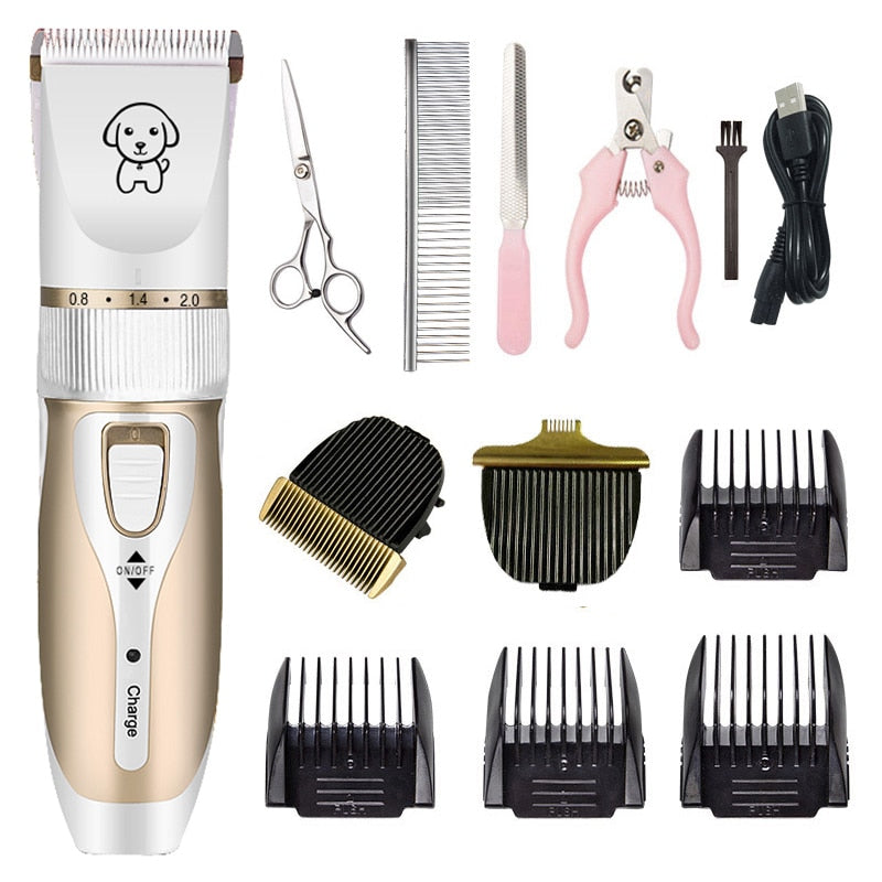 Dogs Clipper Grooming Clipper Kit USB Professional Rechargeable Low-Noise Clipper For Dog Pets Hair Trimmer Display Battery