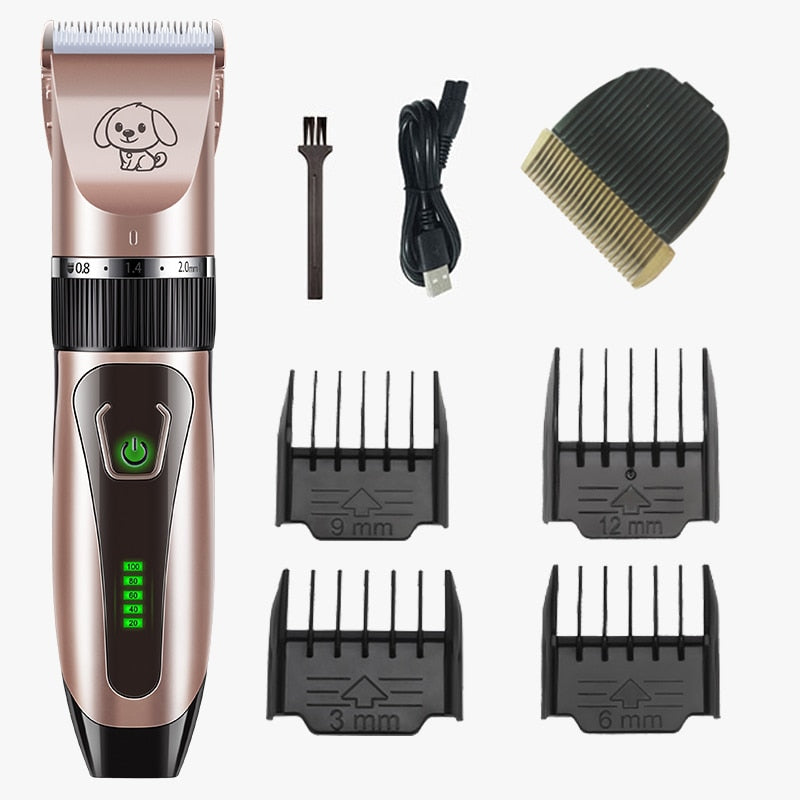 Dogs Clipper Grooming Clipper Kit USB Professional Rechargeable Low-Noise Clipper For Dog Pets Hair Trimmer Display Battery