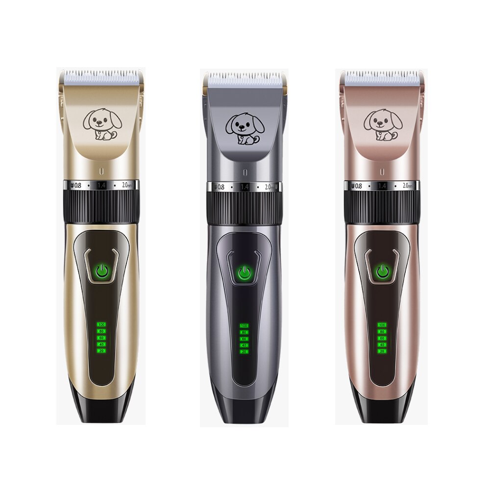 Dogs Clipper Grooming Clipper Kit USB Professional Rechargeable Low-Noise Clipper For Dog Pets Hair Trimmer Display Battery