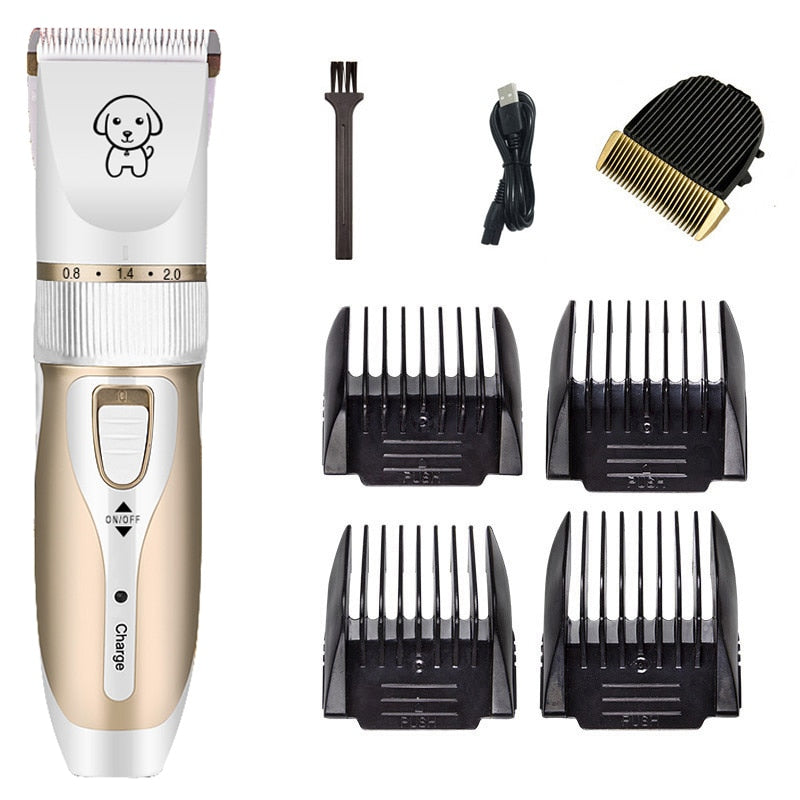 Dogs Clipper Grooming Clipper Kit USB Professional Rechargeable Low-Noise Clipper For Dog Pets Hair Trimmer Display Battery