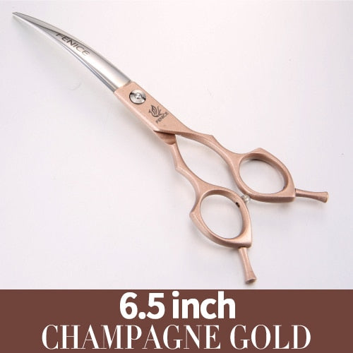 Fenice 6.5/7.0 inch Colorful Professional Pets Grooming Scissors Curved Dogs Hair Cutting Shear Japan 440C