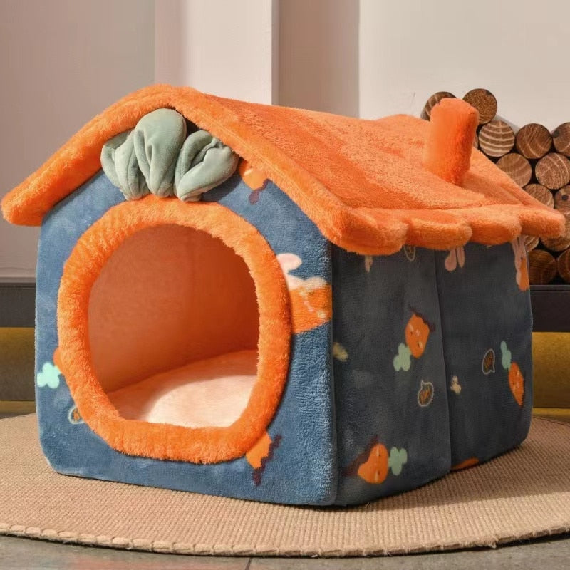 Foldable Dog House Kennel Bed Mat For Small Medium Dogs Cats Winter Warm Chihuahua Cat Nest Pet Products Basket Puppy Cave Sofa