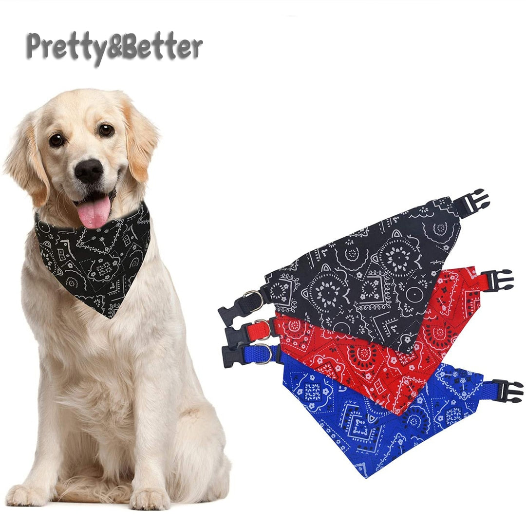 Pretty&amp;Better Dog Bandanas Large Pet Scarf Pet Cotton Plaid WashableBow ties Collar Cat Dog Scarf Large Dog Accessories Kerchief