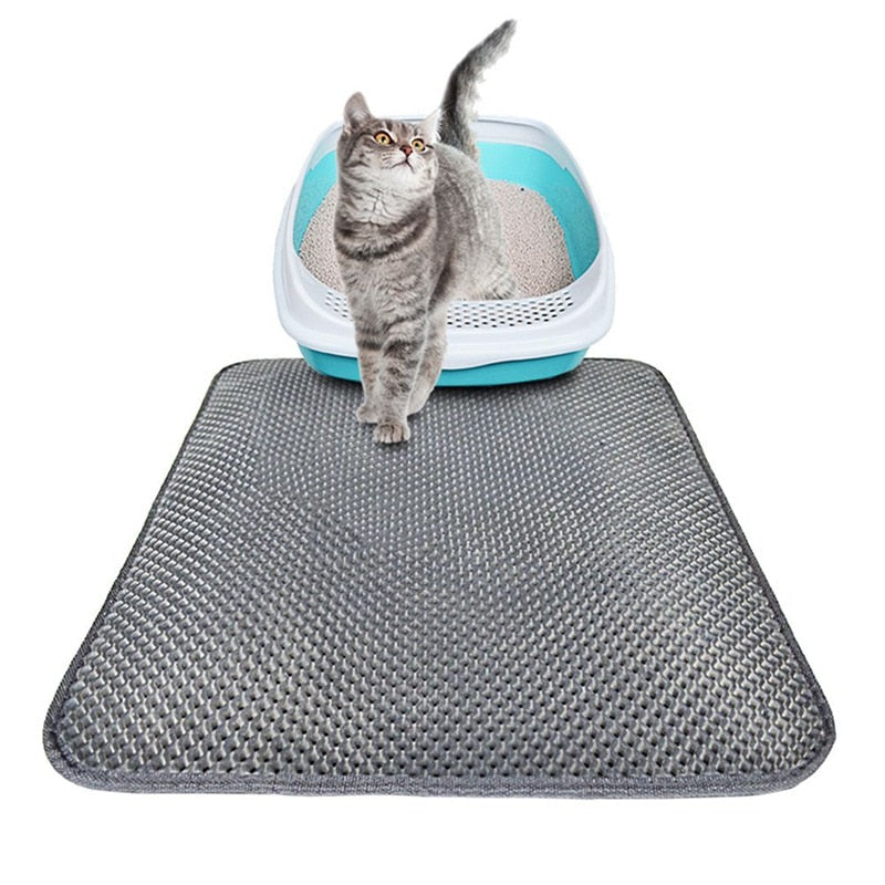 Waterproof Pet Cat Litter Mat Double Layer Litter Trapping Pads Cat Bed Pets Litter Box Mat Pet Product Bed For Cats House Clean