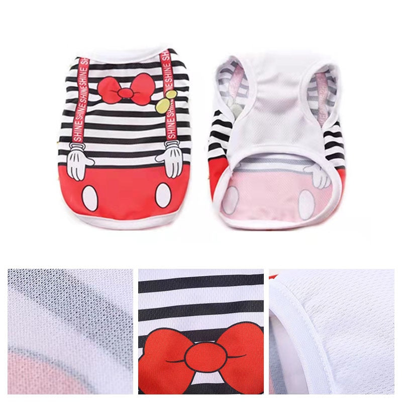 Cartoon Dog Clothes For Small Dogs Summer Chihuahua Dog Shirt Ropa Perro Cute Puppy Vest French Bulldog Dog Costume Pet Clothing