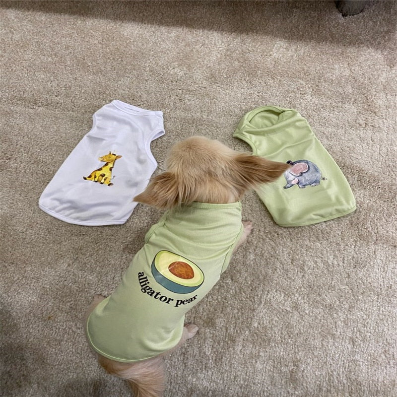 New Solid Color Sleeveless Summer Clothes Simple Puppy Dog Accessory Dog Shirt Striped Cat T-shirt Summer Dog Clothes Pet Vest