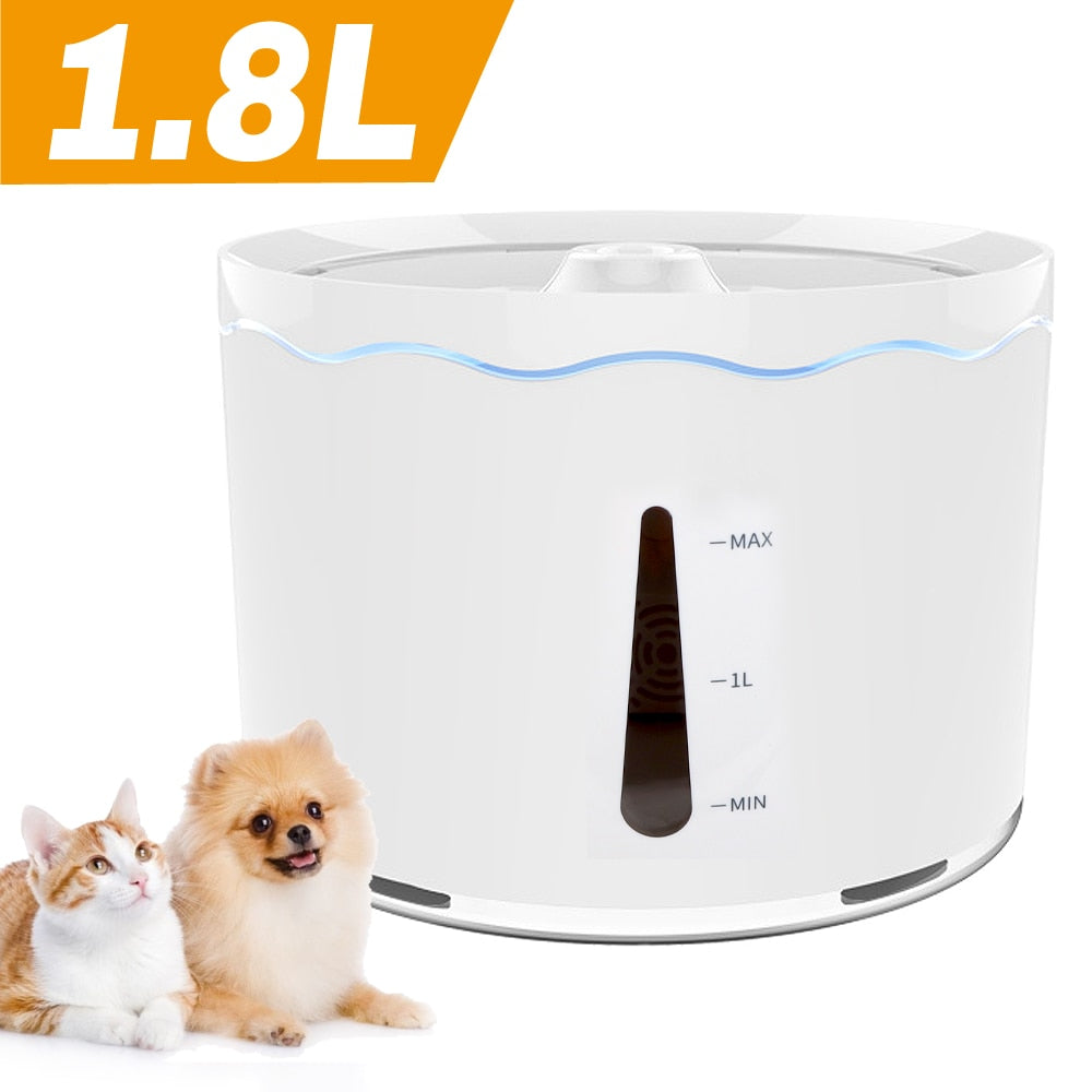 Pet Cat Water Fountain USB Automatic Cat Water Dispenser Feeder Bowl LED Light Smart Dog Cat Water Dispenser Pet Drinking Feeder