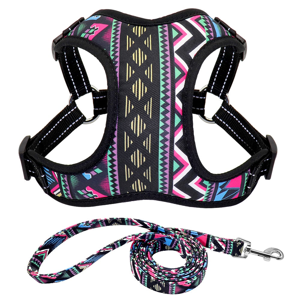 Nylon Dog Harness No Pull Pet Harnesses and Leash Set Dog Puppy Harness Vest Leash for Small Dogs Chihuahua French Bulldog