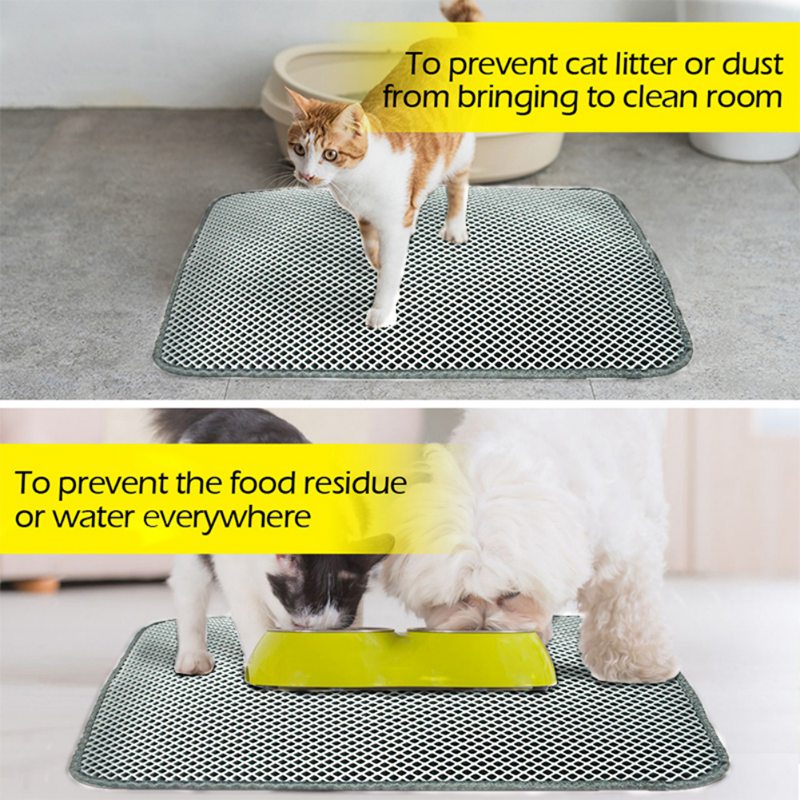 Waterproof Pet Cat Litter Mat Double Layer Litter Trapping Pads Cat Bed Pets Litter Box Mat Pet Product Bed For Cats House Clean