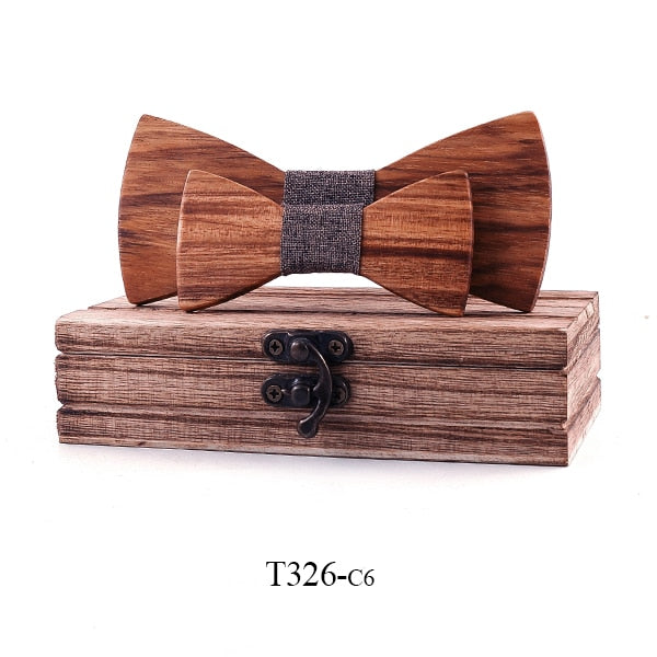 Classic Kid Wooden Bow tie Boy Girl Baby Children BowTie Fashion Zebra Wood Color Pets Cravate