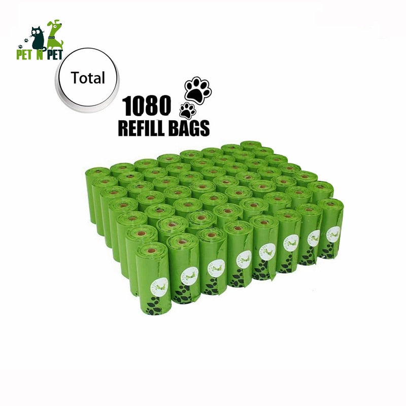 PET N PET Biodegradable Dog Poop Bags Supplies Eco-Friendly 1080 Counts Black 60 Rolls Waste Bags Unscented Clean Garbage Bolsas