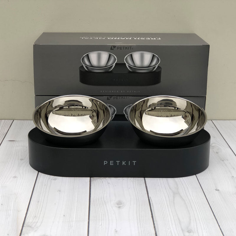 New PETKIT stainless steel Double bowls FRESH Nano 15° adjustable pet Cat Food Bowl for pets feeding