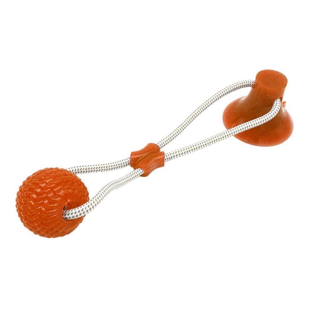 Pets Dog Toys Suction Cup Rubber Dog Chew Toys Pet Ball Tug Toy Tooth Cleaning Chewing Puppy Pet Toy Tug Rope Handle