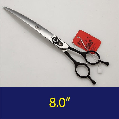 Fenice 7.0/7.5/8.0 inch Professional Pet Grooming Scissors Japan 440C Curved Puppy Dog Hair Cuttinf Shear