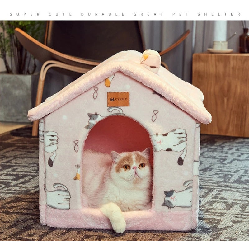 Foldable Dog House Kennel Bed Mat For Small Medium Dogs Cats Winter Warm Chihuahua Cat Nest Pet Products Basket Puppy Cave Sofa