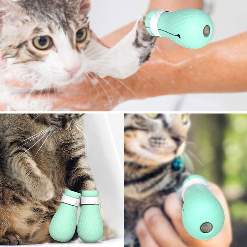 HOOPET Anti-biting Bath Washing Cat Claw Cover Cut Nails Foot Cover Pet Paw Protector for Anti-Scratch Cat Shoes Boots