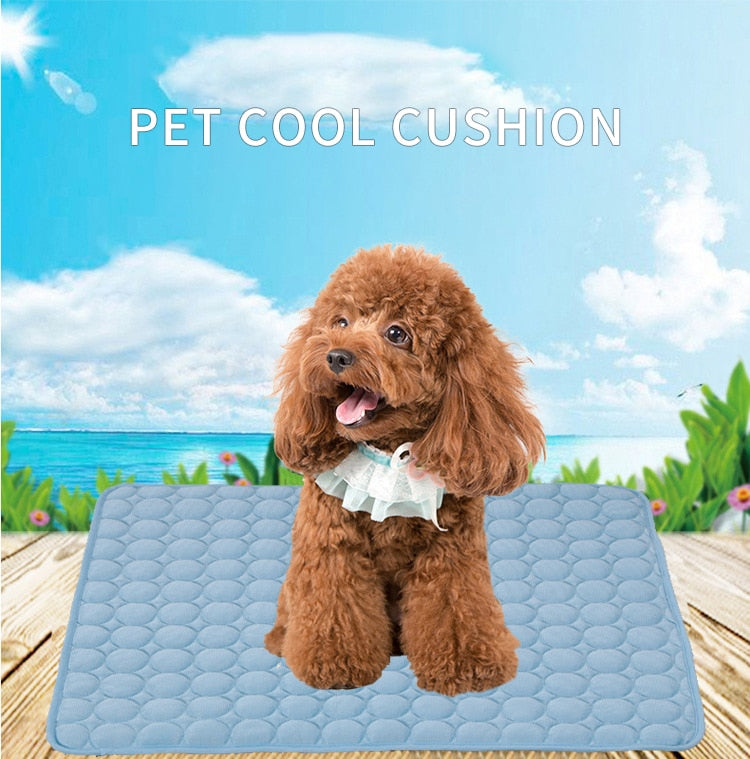 CAWAYI KENNEL Dog Cooling Mat Pet Ice Pad Teddy Mattress Pet Cool Mat Bed Cat Summer Keep Cool Ice Silk Cooling Dog Mat for Dogs