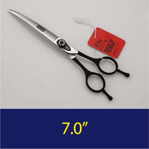 Fenice 7.0/7.5/8.0 inch Professional Pet Grooming Scissors Japan 440C Curved Puppy Dog Hair Cuttinf Shear