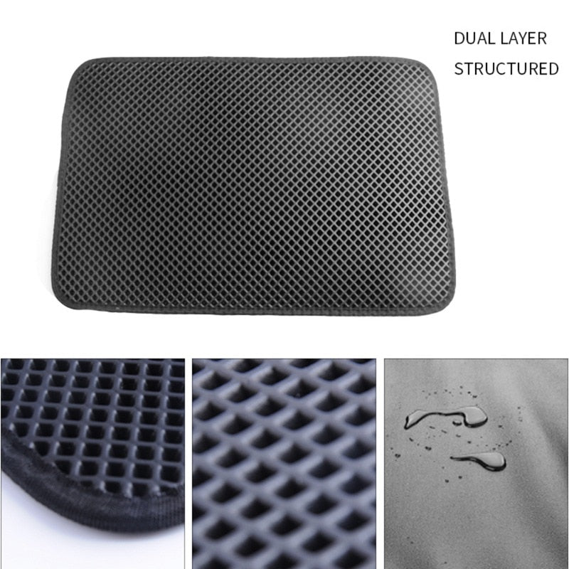 Waterproof Pet Cat Litter Mat Double Layer Litter Trapping Pads Cat Bed Pets Litter Box Mat Pet Product Bed For Cats House Clean