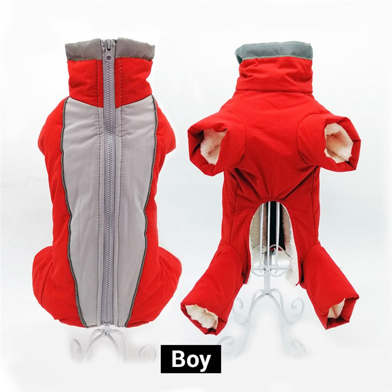 Winter Overalls for Dogs Warm Waterproof Pet Jumpsuit Trousers Male/ Female Dog Reflective Small Dog Clothes Puppy Down Jacket