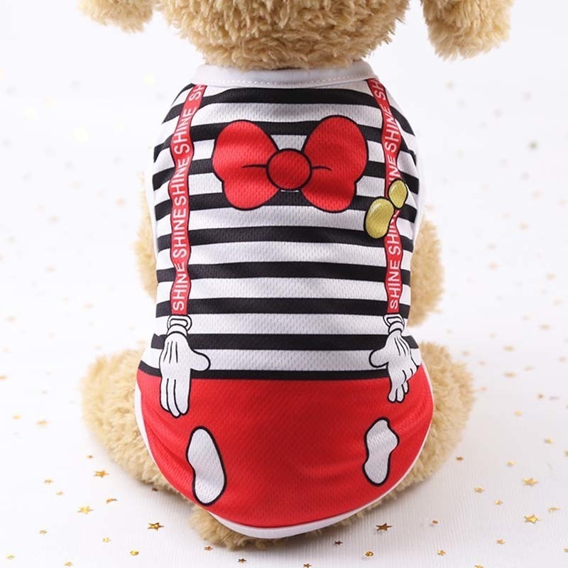 Cartoon Dog Clothes For Small Dogs Summer Chihuahua Dog Shirt Ropa Perro Cute Puppy Vest French Bulldog Dog Costume Pet Clothing