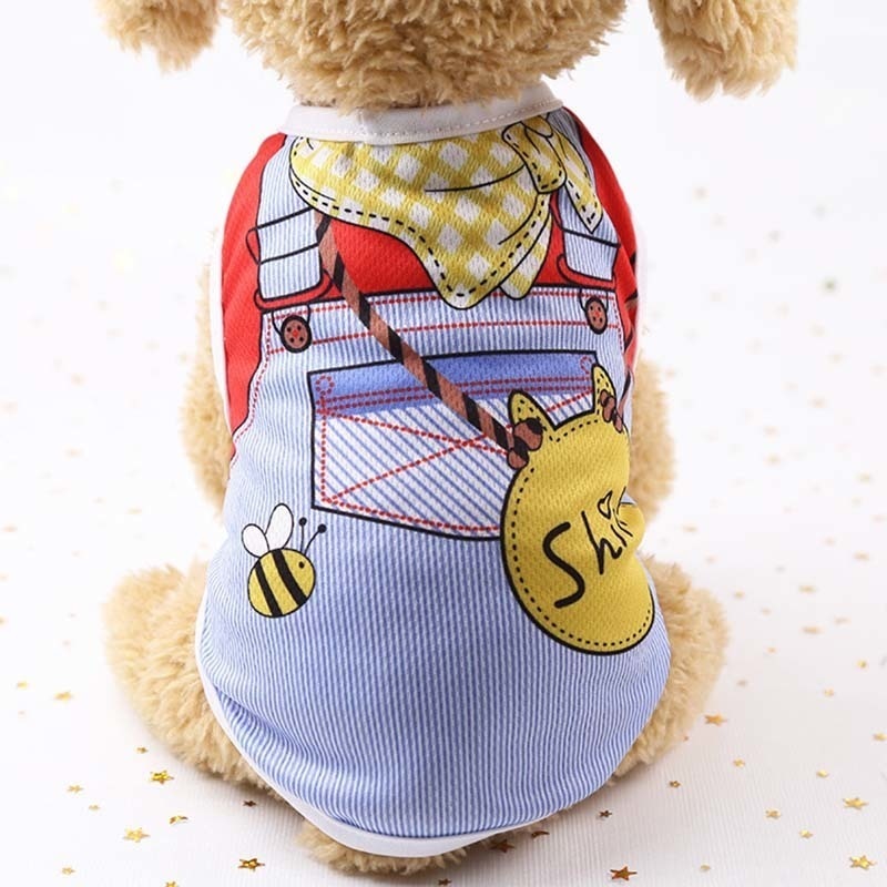 Cartoon Dog Clothes For Small Dogs Summer Chihuahua Dog Shirt Ropa Perro Cute Puppy Vest French Bulldog Dog Costume Pet Clothing