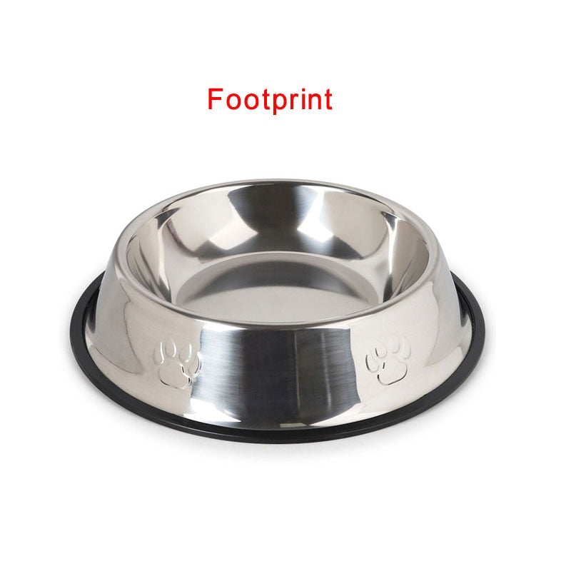 Anti-Skid Cat Puppy Dog Pet Bowl Non Slip Stainless Steel Bowls Dish Travel Water Plate Food Feed