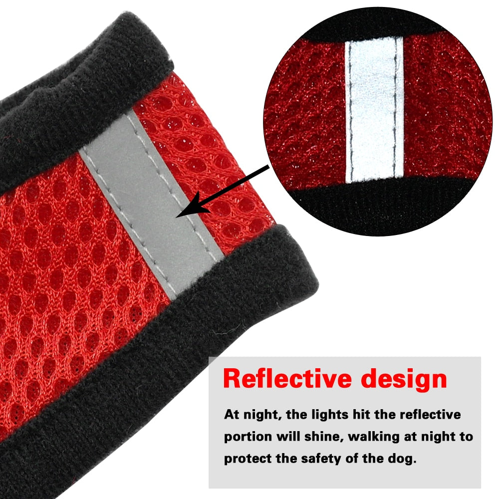 Breathable Mesh Small Dog Pet Harness and Leash Set Puppy Cat Vest Harness Collar For Chihuahua Pug Bulldog Cat arnes perro