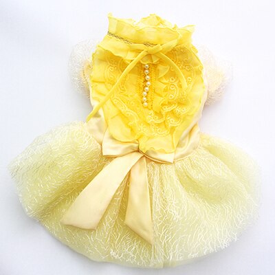 Pet Dog Wedding Dress Big Bow Lace Tutu Cat Puppy Princess Dresses Skirt Party Apparel 5 Sizes 4 Colours