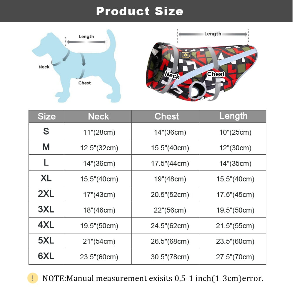 Pet French Bulldog Dog Coat Winter Waterproof Dog Jacket Clothes For Small Medium Large Dogs Chihuahua Pug Clothing Vest S-6XL