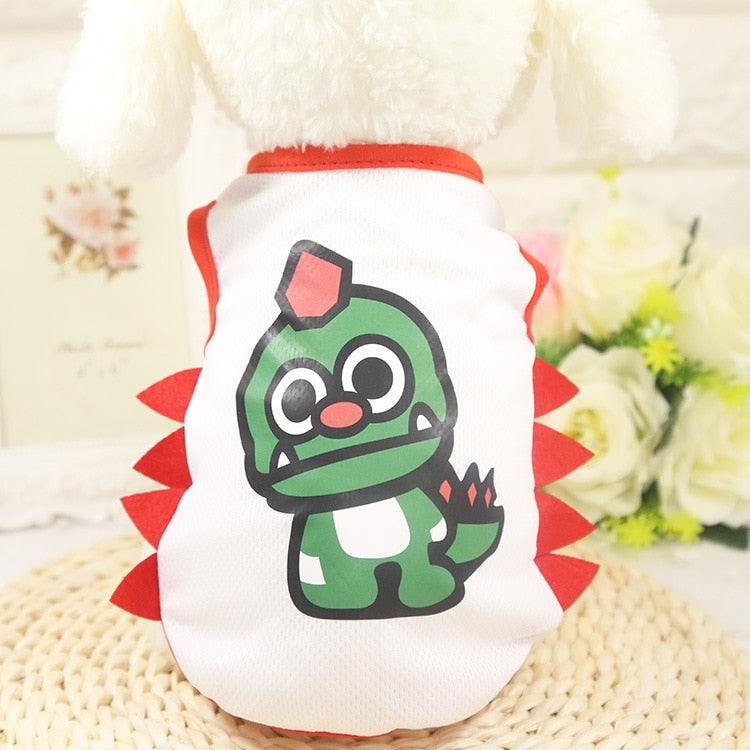 Cartoon Dog Clothes For Small Dogs Summer Chihuahua Dog Shirt Ropa Perro Cute Puppy Vest French Bulldog Dog Costume Pet Clothing