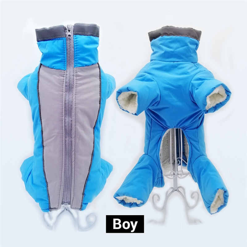 Winter Overalls for Dogs Warm Waterproof Pet Jumpsuit Trousers Male/ Female Dog Reflective Small Dog Clothes Puppy Down Jacket