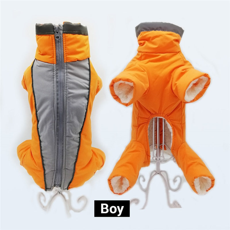 Winter Overalls for Dogs Warm Waterproof Pet Jumpsuit Trousers Male/ Female Dog Reflective Small Dog Clothes Puppy Down Jacket