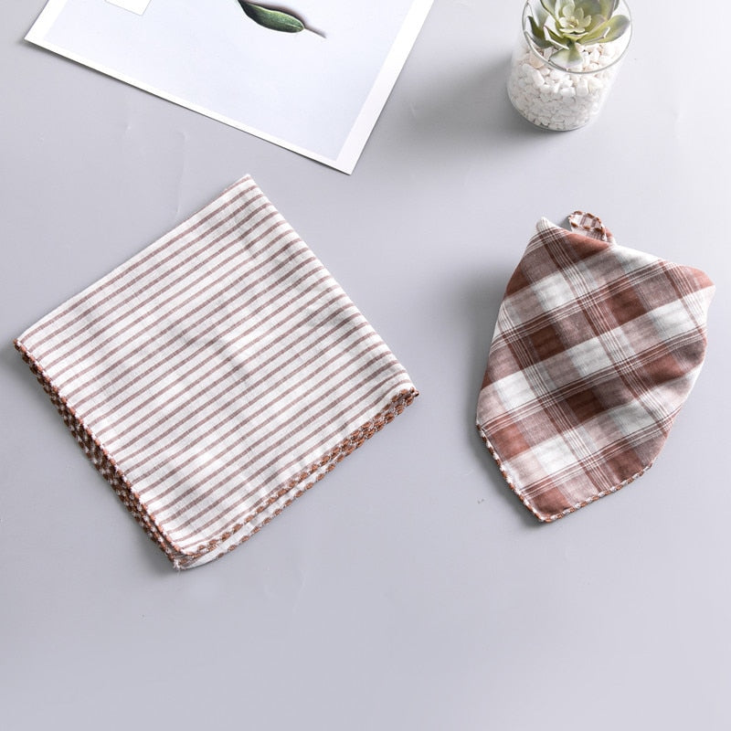 Dog Bandana Scarfs for Puppy Small Medium Large Dogs Plaid Reversible Pets Bandanas Accessories Triangular Bibs Kerchief Set
